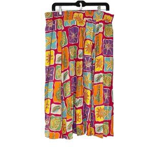 Hairston Roberson Ropa‎ Sea Shell Colorful Beach Print Maxi Skirt Starfish Coast